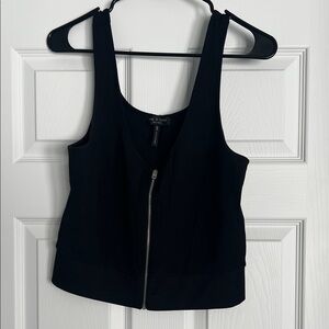 Rag and Bone Black Zip-Up Tank Top
